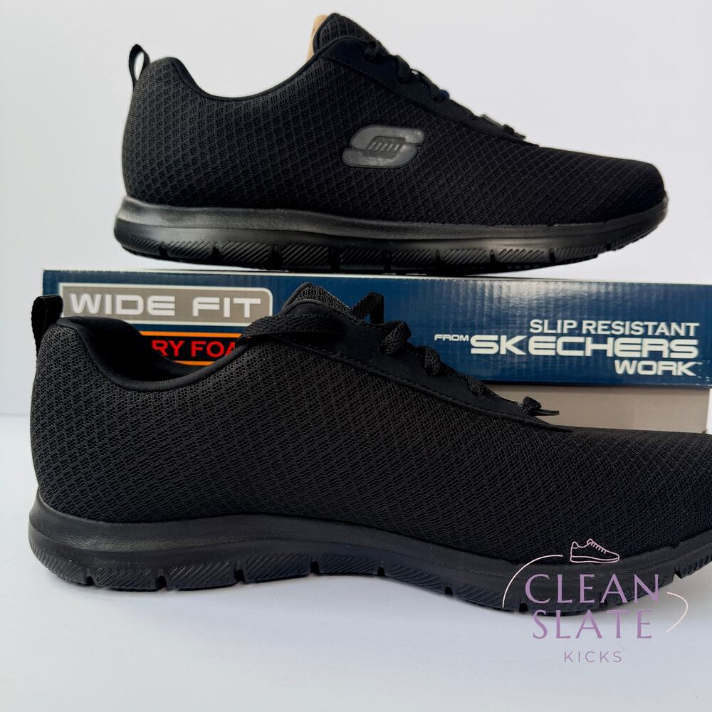 Skechers Ghenter Bronaugh Black Wide Fit Memory Foam, Women's 11